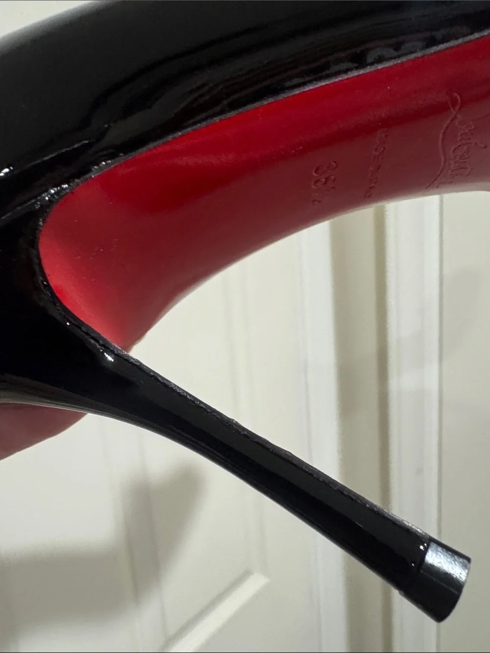 Christian Louboutin/Black Patent 4” Heels with Bow On Toe/US Size 6.5/NWOT! - Picture 8 of 16